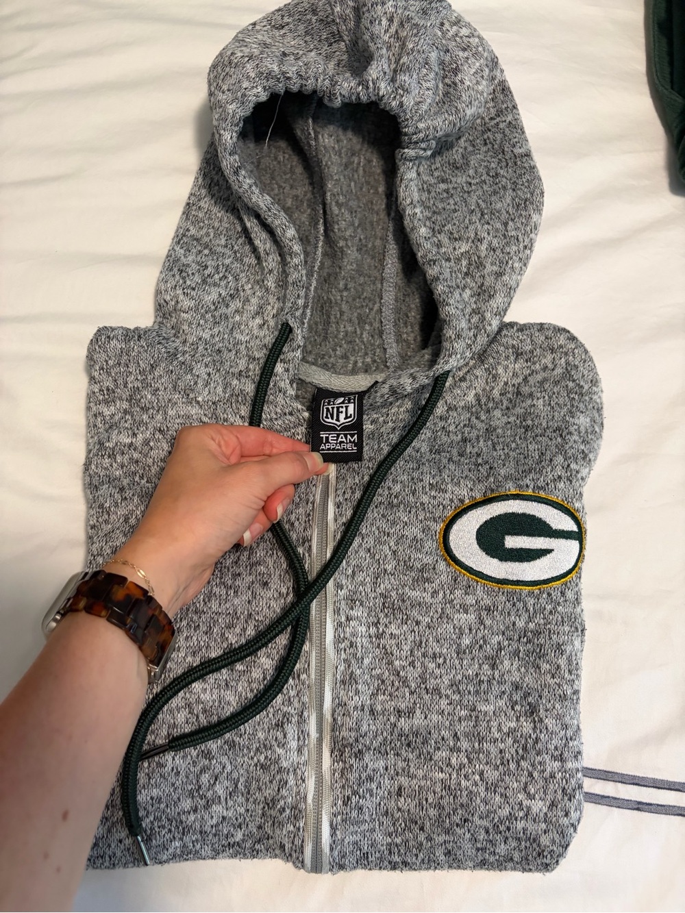 Gray Women’s Full-Zip Green Bay Packers Hoodie